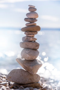 Stack of pebbles on the beach in Stara Baska, island of Krk, Kvarner Bay, Primorje-Gorski Kotar County, Croatia Stack of pebbles on the beach in Stara Baska, island of Krk, Kvarner Bay, Primorje-Gorski Kotar County, Croatia